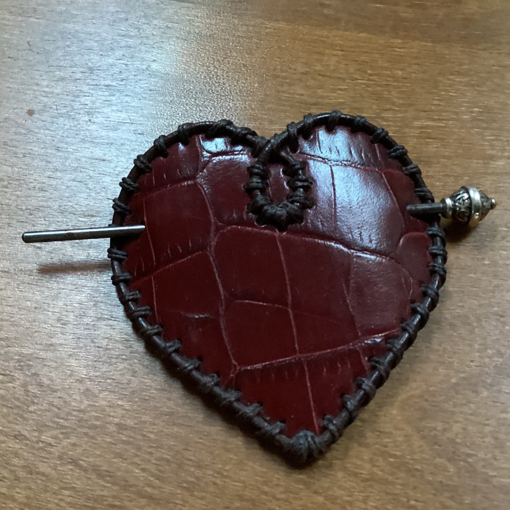 Vintage Rare Find Brighton Leather Heart Shape Accessory